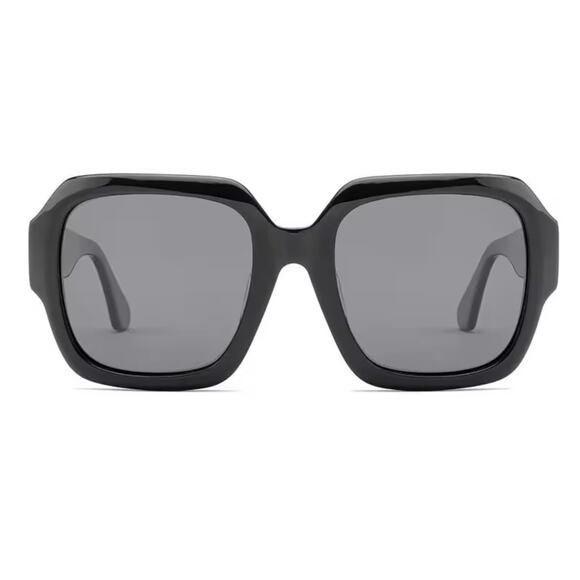 Large Oversized Black Acetate Square Polarized UV400 Fashion Sunglasses NWT - Picture 1 of 4